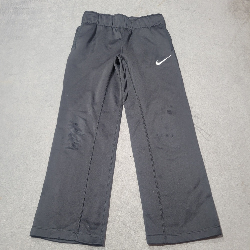 Nike Pants Kids Black Dri-FIT Training Athletic Straight Leg Logo‎ Sporty
